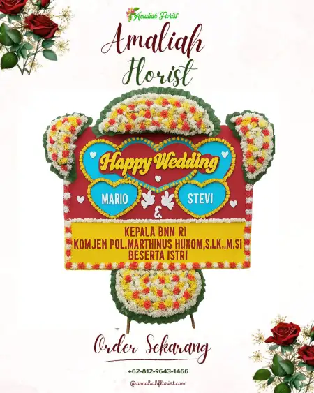 Papan Bunga Pernikahan Petogogan